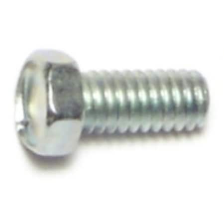Midwest Fastener #8-32 x 3/8 in Slotted Hex Machine Screw, Zinc Plated Steel, 40 PK 65551